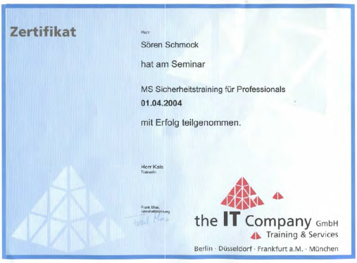 MS Sicherheitstraining für Professionals